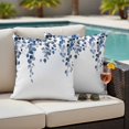 thumbnail image 4 of Navy Blue Eucalyptus Leaves Outdoor Waterproof Pillow Covers, Watercolor Summer Leaf Decorative Square Throw Pillowcase Sofa Cushion Sham for Patio/Couch/Chair, 18"x18" 2 Pack, 4 of 8