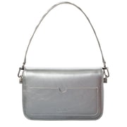 Off-White™ Binder Medium Leather Clutch, Metallic