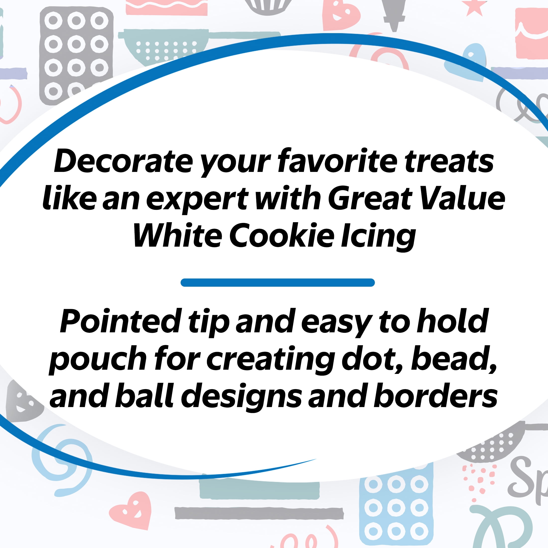 (2 pack) Great Value Vanilla Cookie Icing, White, 7 oz