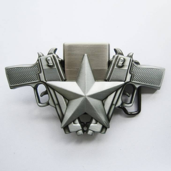 New Vintage Guns Star Lighter Belt Buckle also Stock in US