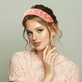 thumbnail image 4 of Unique Bargains Fluffy Fuzzy Headband Solid Color Hair Band for Women Faux Pearl Hair Bands Soft Fuzzy Hair Hoop Orange, 4 of 7