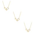 thumbnail image 1 of Jumpingount Collar Cobre Doble Cuadrado Collar Decoración Ajustable Mujeres Niñas Cuello Joyas, Oro Amarillo Type1 NO1 Jumpingount CBP167918, 1 of 1
