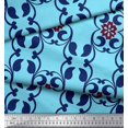 thumbnail image 3 of Soimoi Poly Georgette Fabric Floral & Filigree Damask Print Fabric by Yard 52 Inch Wide, 3 of 3