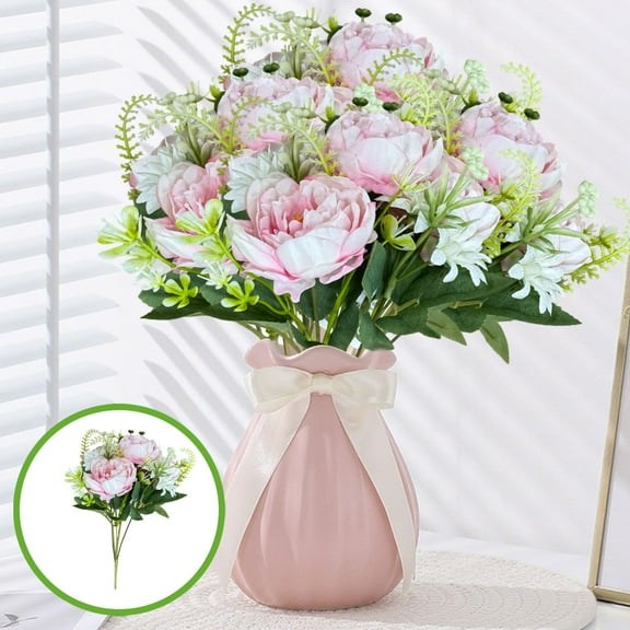 JGJJUGN Artificial Flowers Bouquet Multicolor Chrysanthemum Peony Simulation 31cm Plastic Decorative Arrangement Home Office Decor