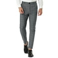 thumbnail image 1 of Vestidocuadros pahombre Pantalones de negocioscuadros ajustados con bolsillos Gris Oscuro 3XL, 1 of 6