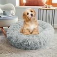 thumbnail image 5 of Donut Dog Bed - Anti-Anxiety, Self Warming, Cozy Soft Plush, Machine Washable Round Pet Bed, Ideal for Home & Travel, 20"x 8"，Light Grey, 5 of 10