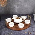 thumbnail image 3 of Abbracc Round Tabletop Wood Rack Tea Cup Holder Serving Tray Diameter 26cm for Home and, 3 of 9