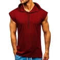 thumbnail image 2 of iOPQO Tank Tops Men Men Fitness Muscle Solid Sleeveless Hooded Bodybuilding Tight-drying TopsSummer Tops Mens T Shirt M, 2 of 9
