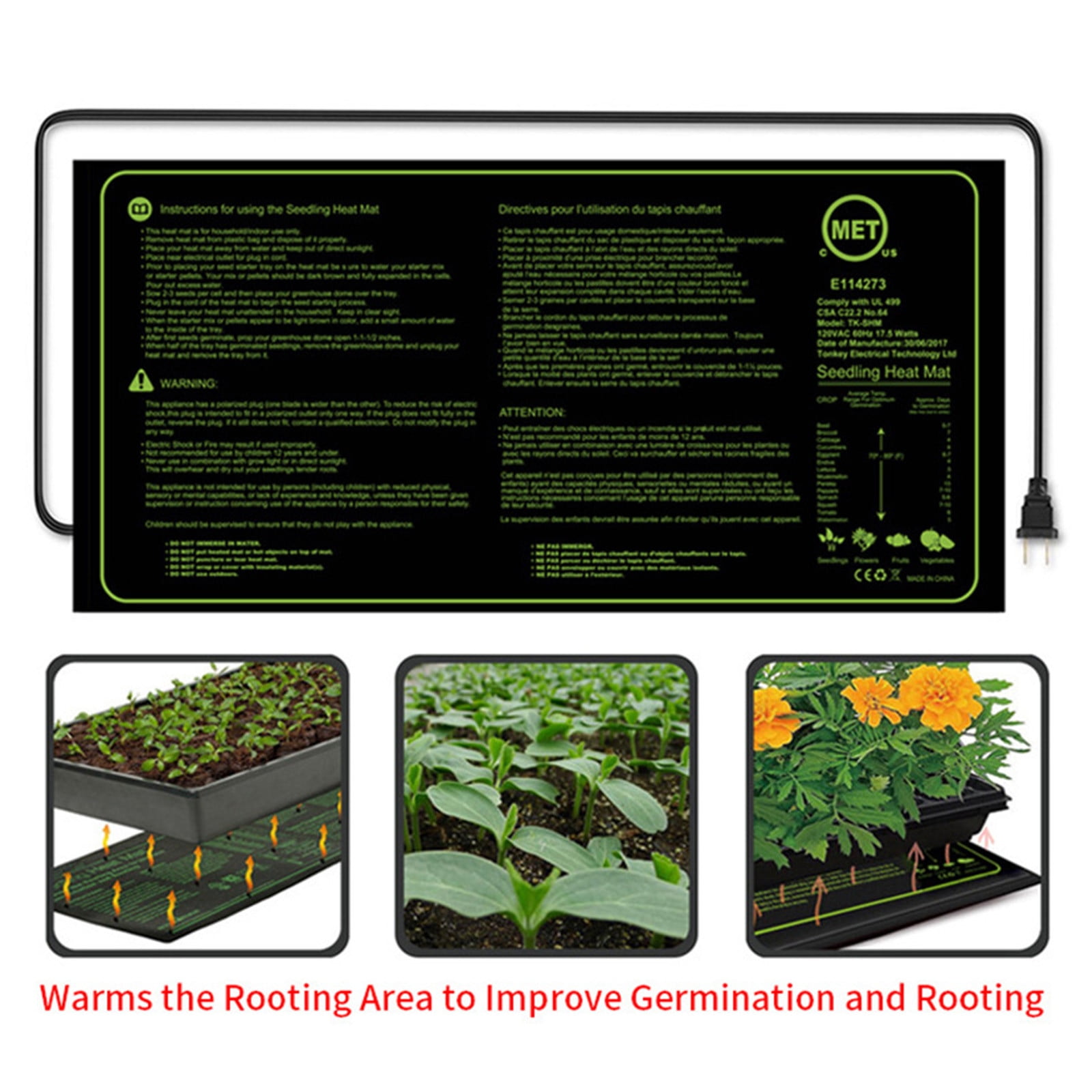 ESULOMP Heating Pad, 48"x20" Plant Heating Pad Heating Pad Seed Germination And Growth Pad