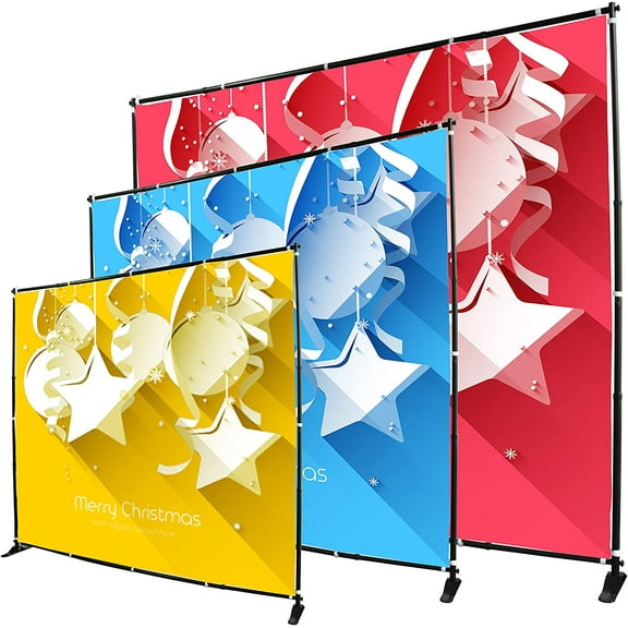 8x8 Ft Telescopic Banner Stand Step and Repeat Adjustable Backdrop Display Stand