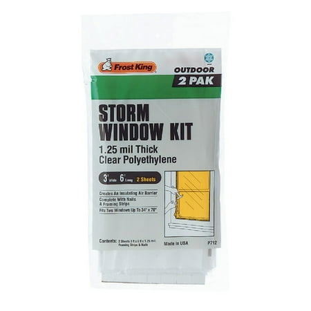 

Frost King Outdoor 3 Ft. x 6 Ft. x 1. 25 Mil. Thick Storm Window Kit (2-Pack) P712H 264010