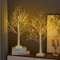 thumbnail image 5 of chalian 2 Pack 144 LED Artificial Tree Lamp with Timer, DIY Birch Tree with LED Lights, Lighted up Tree Lamp USB/Battery Powered, Fairy Light Spirit Tree for Table Home Bedroom Christmas (Warm White), 5 of 11