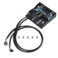 thumbnail image 1 of Panel frontal NikouMX disquete USB2.0 3,5'' 9 pines a 2 interfaz USB2.0 con micrófono de audio, 1 of 8
