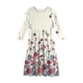 thumbnail image 5 of Lumtrix Girls Long Sleeve Skater Dress Kids Casual Crewneck A-Line Flowy Fall Dresses School Party Dress for 3-14 Years Sky Blue 120, 5 of 5