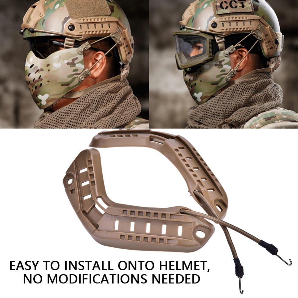 Military Combat Helmet Side Rails Helmet Guide Rail with Lanyard Mounting Screws 