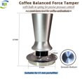 thumbnail image 1 of Coffee Balanced Force Tamper, with Built-in Spring for Precise Pressure Control, A Must-have Tool for Coffee Enthusiasts, for 51 mm portafilter, Smooth Bottom, 1 of 13