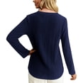 thumbnail image 4 of Long Sleeve Shirts for Women 2026 Spring Ribbed Crewneck Casual Basic Plain Tshirt Blouse Undershirt, 4 of 9
