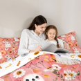 thumbnail image 4 of Manfei Cartoon Watercolor Ghost Pumpkin 7-Piece Twin Bedding, Halloween Fall Sunflower Daisy Bedding Comforter Set, Pink Orange White,Reversible, 4 of 7
