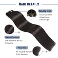 thumbnail image 5 of Sunya Clip in Hair Extensions Real Human Hair Natural Black Human Hair Clip in Extensions Double Weft Human Hair Clip ins Straight Hair Extensions Clip ins 16 Inch #1B 8Pcs/120g, 5 of 5