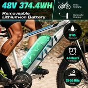 Vivi Electric Bike for Adults 26 Electric Mountain Bike 500W Cruise Control Electric Commuter Bike 21 Speed with Removable 48V Battery Up to 50 Miles