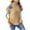 Khaki, variant on Women's 3D Floral Sweater Casual Crochet Pullover Tops Side Button Down Turtleneck Sweater Navy Free Size