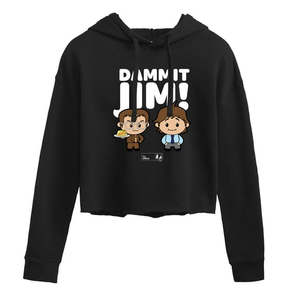 The Office - Dammit Jim - Juniors Cropped Pullover Hoodie