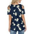 thumbnail image 6 of ANYJOIN Womens Summer T Shirts Strappy Short Sleeve Tunic Tops Strappy Cold Shoulder Blouse, 6 of 6