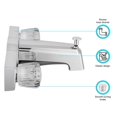 thumbnail image 4 of Dura Faucet DF-SA610A-CP Robinet pour Baignoire; avec Inverseur de Baignoire et Douche; Bouton en Acrylique Cristal; Chrome Poli, 4 of 4