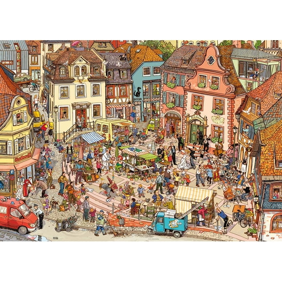 Heye Market Place 1000 Piece Graphics & Cartoons Triangular Box Jigsaw Puzzle
