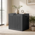 thumbnail image 3 of Joxxoaa 30 Gallon Resin Outdoor Storage Box & Patio Side Table for Balcony, Pool, Deck & Garden Accessories, Weather‑Resistant, Black/Brown, 3 of 6