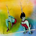 thumbnail image 1 of Halloween Green Monster Stump Design Asymmetric Dangle Earrings Retro Cartoon Style Ghost Festival Ear Jewelry, 1 of 5