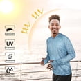 thumbnail image 4 of Camisa de pesca WELIGU UPF 50+ con protección solar para hombre, color gris claro, 4 of 6