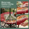 thumbnail image 3 of Round Outdoor Tablecloth with Umbrella Hole and Zipper, Red Christmas Tree Fitted Table Cover with Elastic Edge for 31-35 Inch, Watercolor Xmas Snowflake Waterproof Patio Tablecoths for Picnic, 3 of 9