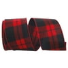 Red and Black Buffalo Plaid Wired Edge Craft Ribbon 4" x 20 Yards
