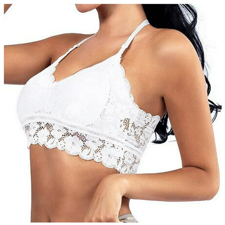 Black 2023 Friday Deals Floleo Bras Clearance Summer Fall Women's Bra Wire  Free Underwear Large Size Thin Cup Lace Sexy Bra 