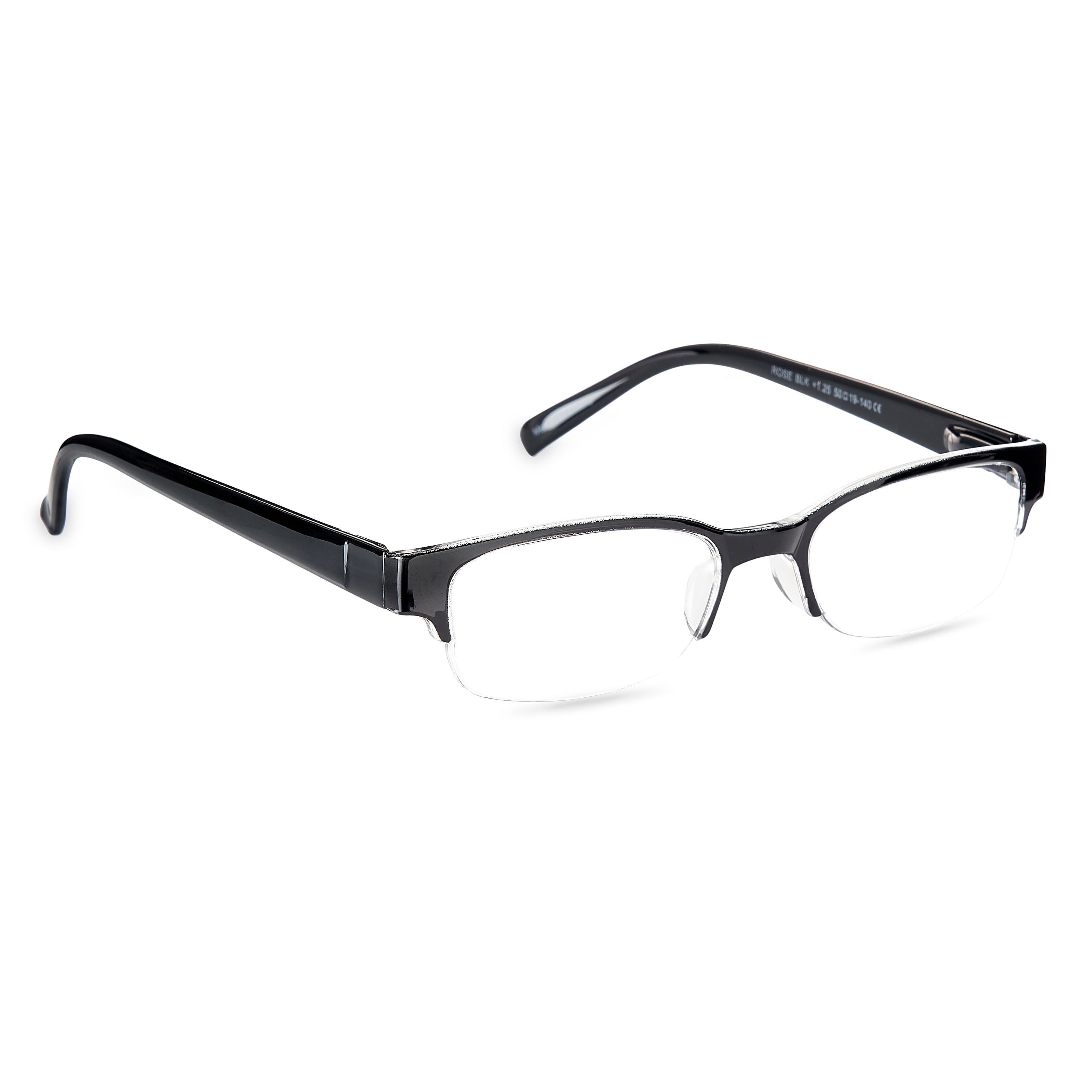 (2 pack) Equate Women's Rose Reading Glasses with Case, Black, +1.50