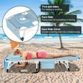 thumbnail image 5 of Lilypelle Foldable and Adjustable 5-Position Steel Beach Chaise Lounge with Face and Arm Holes, Blue, 5 of 24