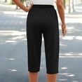 thumbnail image 4 of Yievot Womens Capri Pants Elastic High Waisted Sport Workout Yoga Pants Drawstring Casual Cropped Joggers Summer Lounge Pants with Pockets, 4 of 5