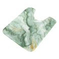 thumbnail image 2 of Toilet Rug U-Shaped Bathroom Rugs Non-Slip Soft Plush Machine Washable Contour Bath Mat Soft Green Marble 24x20, 2 of 9