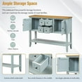 thumbnail image 5 of TREXM Ample Storage Console Table with Four Drawers and Bottom Shelf(Lime White), 5 of 7