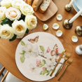 thumbnail image 2 of Round Placemats White Flowers Butterfly 15 inch Set of 2 Table Mats for Dining Table Pink Buds Heat Resistant Non-Slip Kitchen & Home Decorative Place Mat Set, 2 of 8