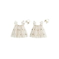 thumbnail image 2 of BemeyourBBs Newborn Baby Girl Summer Tutu Dress Romper Birthday Party Wedding Tulle Dress Plush Ball Flying Sleeve Mesh Romper Dress and Bow Headband 2 Pcs Set, 2 of 9