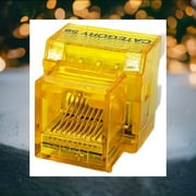 Buy ONE Get ONE FREE-R.J. Enterprises 3013A-8-CJ-YE Cat5e Crystal Jack 180 degree Yellow (25p/bag)
