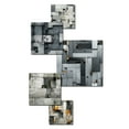 thumbnail image 3 of Designart "Harmonious Industrial World I" Geometric Wall Art Set Of 5 - Grey Modern Living Room Metal Art Set, 3 of 6