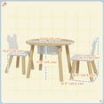 thumbnail image 3 of Qaba Ensemble de Table et Chaises pour Enfants 3 Pcs avec Sac en Filet, Chaises en Forme d'Ours, 3 of 10