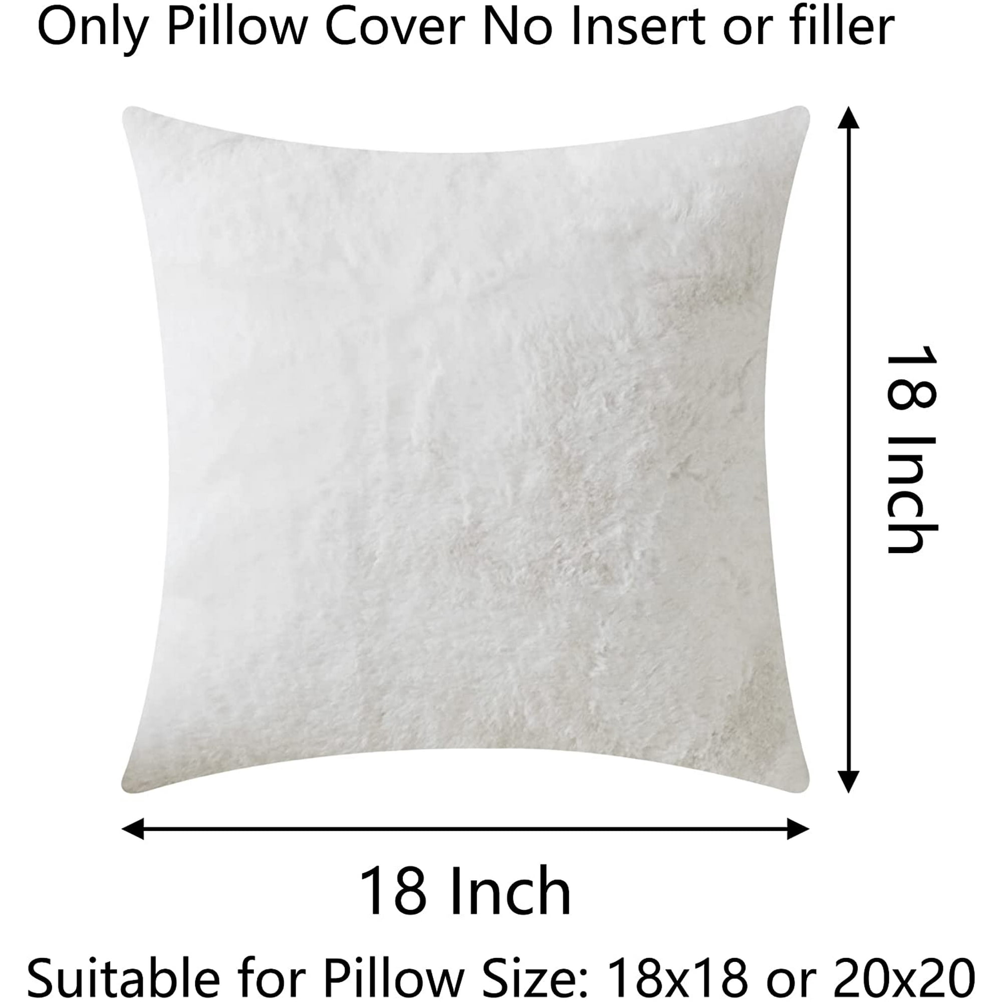 Hhhc Pillow Covers 18x18 Plush Fuzzy Faux Fur Pillow Cover Decorative White Throw Pillows For Couch Sofa Bedroom 18 X 18 Inch Cream White