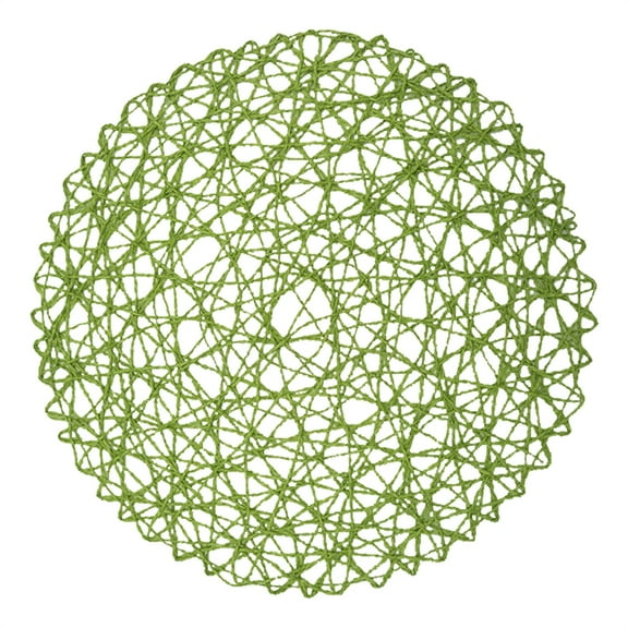 Ikeay Set of 3 Round Woven Paper Cord Placemats, Metallic Braided Table Mats for Dining, Parties, Weddings, And Home Decor