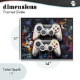 thumbnail image 4 of Stupell Industries Contemporary Joystick Journeys with Paint Splatter Black Framed Giclee Art, 14 x 11, by Lazar Studio, 4 of 8