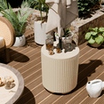thumbnail image 3 of PolarcoForgeco Umbrella Side Table, Patio Umbrella Base with 1.5 inch Hole, Fade & Scratch Resistant Lounger Table for Outdoor, Pool, Picnic, Beige, 3 of 8