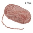 thumbnail image 3 of 2 Ovillos Terciopelo Hilo Chenille Hilo 2x100g/7.1oz 174 Yardas Total Longitud #6 Super Voluminoso Poliéster Suave Manta Hilo para Punto Tejido Bolsa, Pálido Malva, 3 of 7